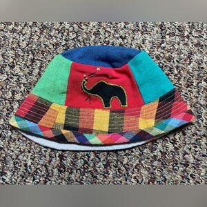 Toddler Colorful Patchwork Bucket Hat with Elephant